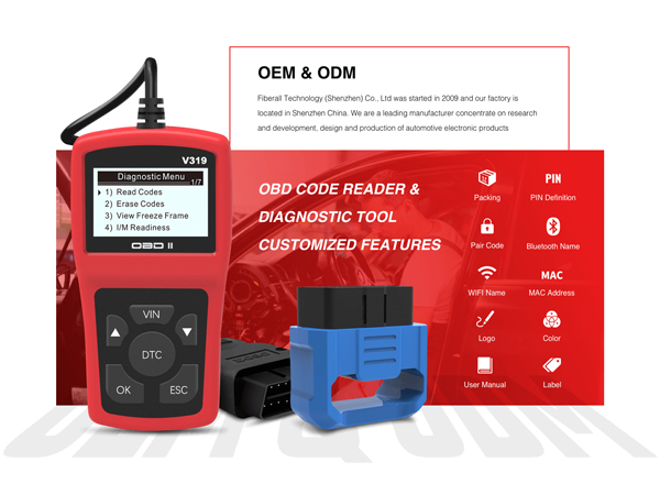 ODM-inhoud Introductie van Fiberall Mini Type OBD-codelezer