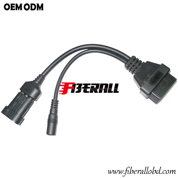 OBD2 FIAT 3-pins diagnosekabel met gelijkstroomkabel