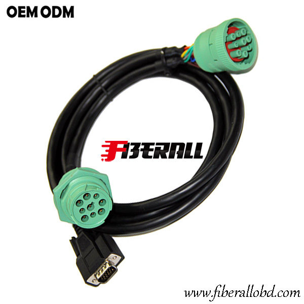 Cummins DEUTSCH 9Pin naar HDB15P Truck Diagnostic Cable